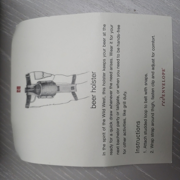 RED ENVELOPE LEATHER BEER HOLSTER HOLDER, genuine leather, brand new. - Picture 5 of 6